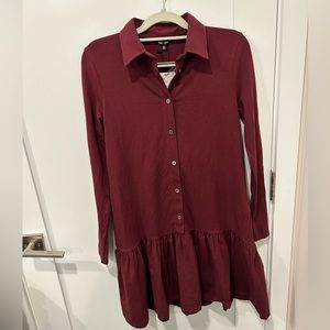 Saint+Sophia Ruffle Dress, Size 2 - Burgundy